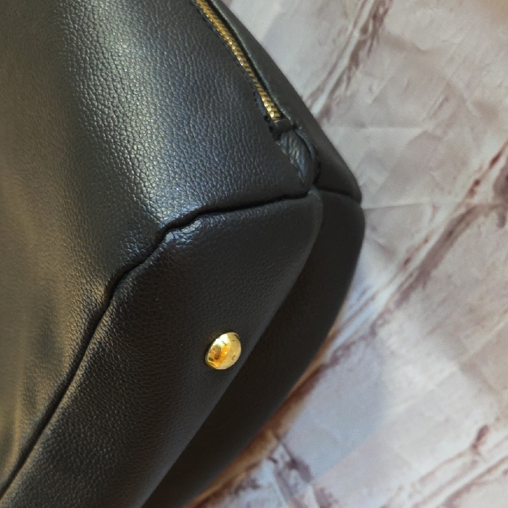 Joy & Iman Black Satchel with Gold Details - Picture 3 of 9